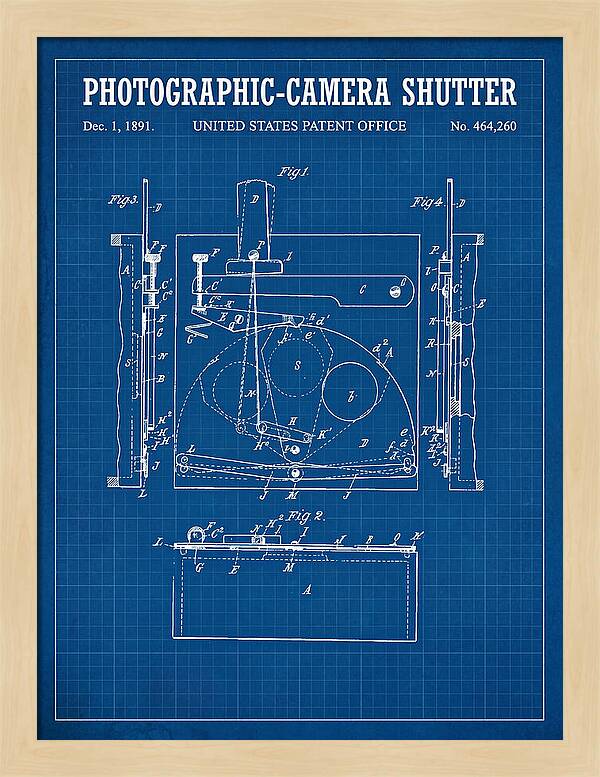 Photographic Camera Shutter Blueprint Patent Us464260