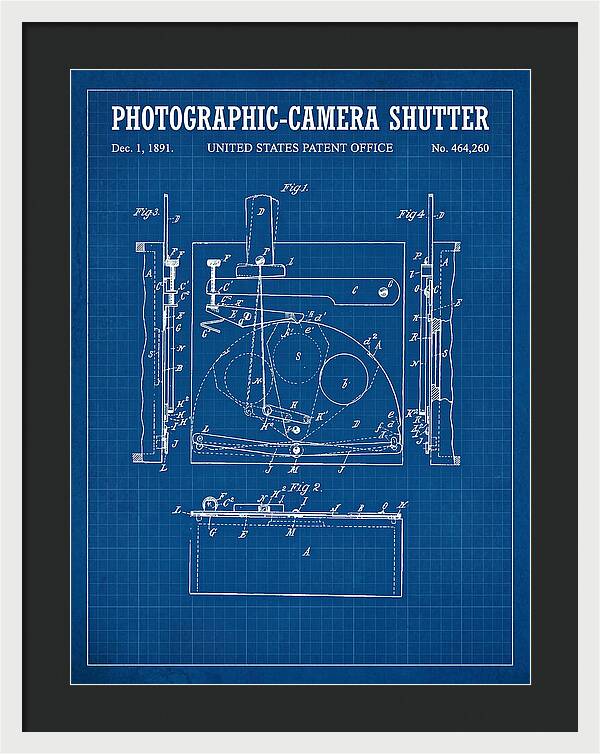 Photographic Camera Shutter Blueprint Patent Us464260