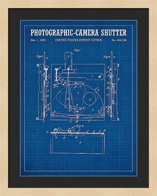 Photographic Camera Shutter Blueprint Patent Us464260