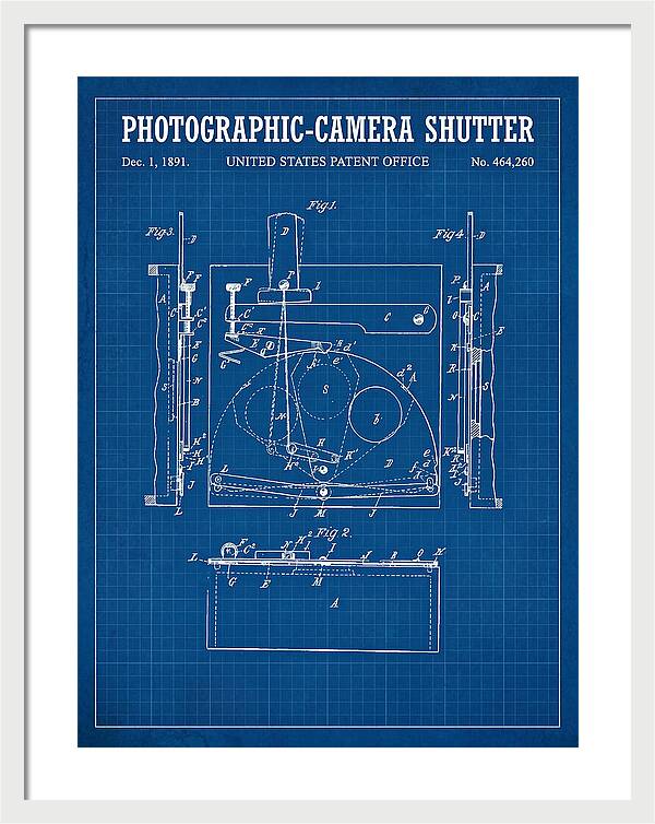 Photographic Camera Shutter Blueprint Patent Us464260