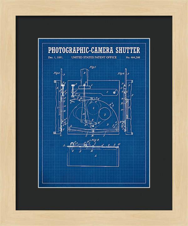 Photographic Camera Shutter Blueprint Patent Us464260