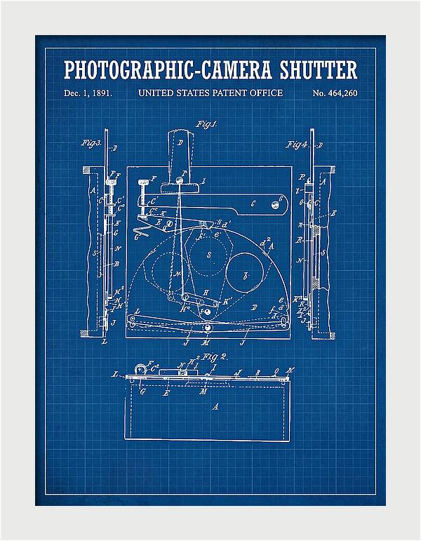 Photographic Camera Shutter Blueprint Patent Us464260