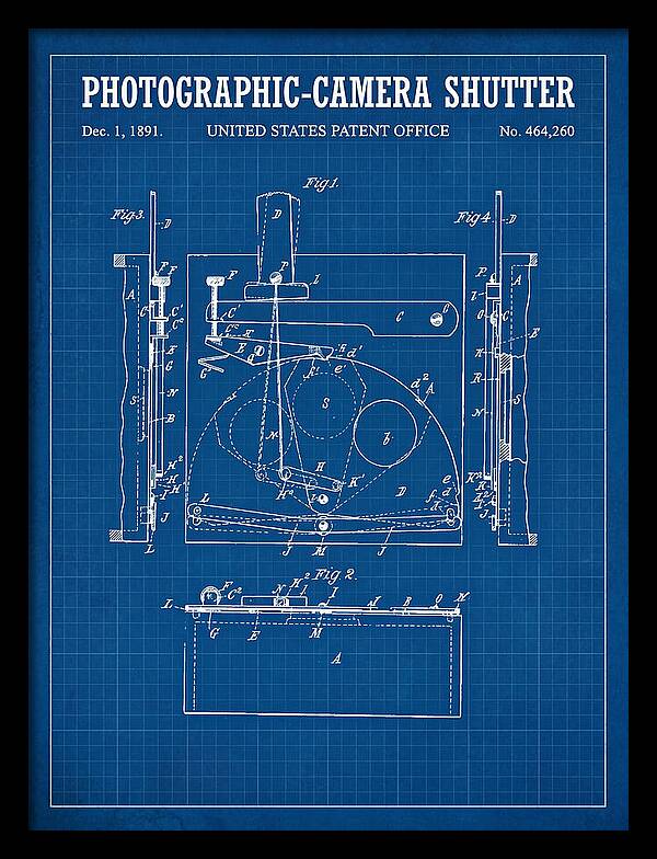 Photographic Camera Shutter Blueprint Patent Us464260