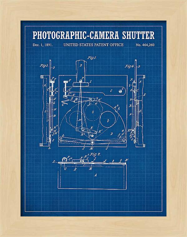 Photographic Camera Shutter Blueprint Patent Us464260