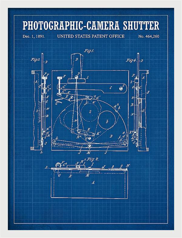 Photographic Camera Shutter Blueprint Patent Us464260