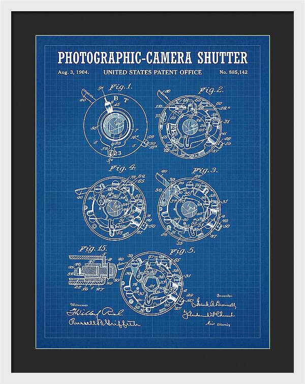 Photographic Camera Shutter Blueprint Patent Us885142a