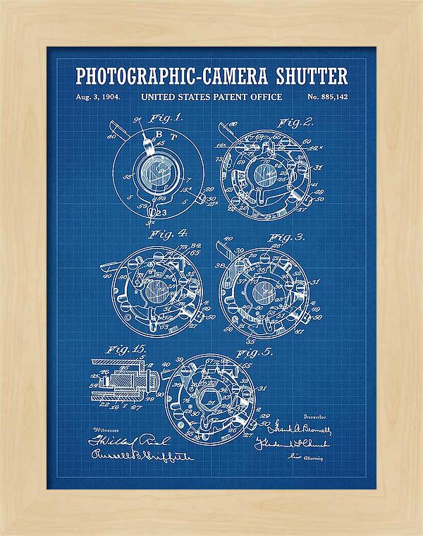 Photographic Camera Shutter Blueprint Patent Us885142a