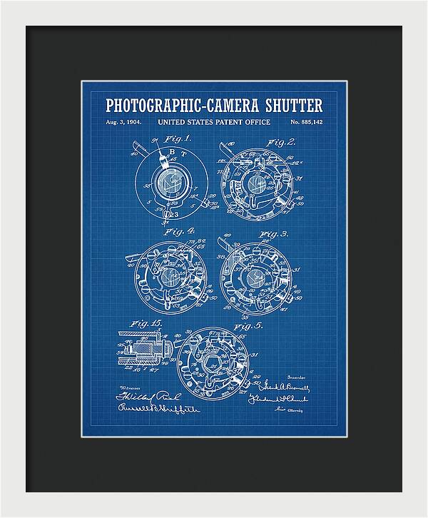 Photographic Camera Shutter Blueprint Patent Us885142a