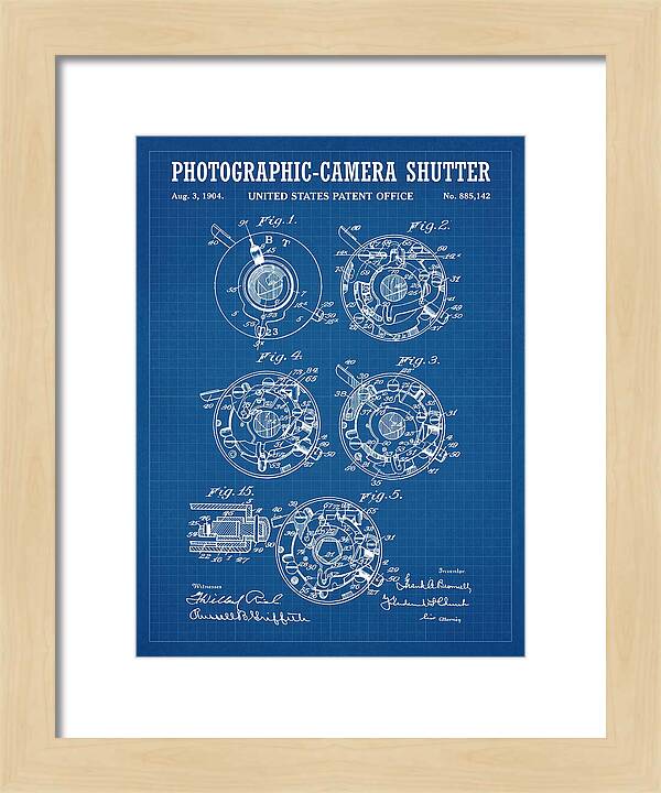 Photographic Camera Shutter Blueprint Patent Us885142a