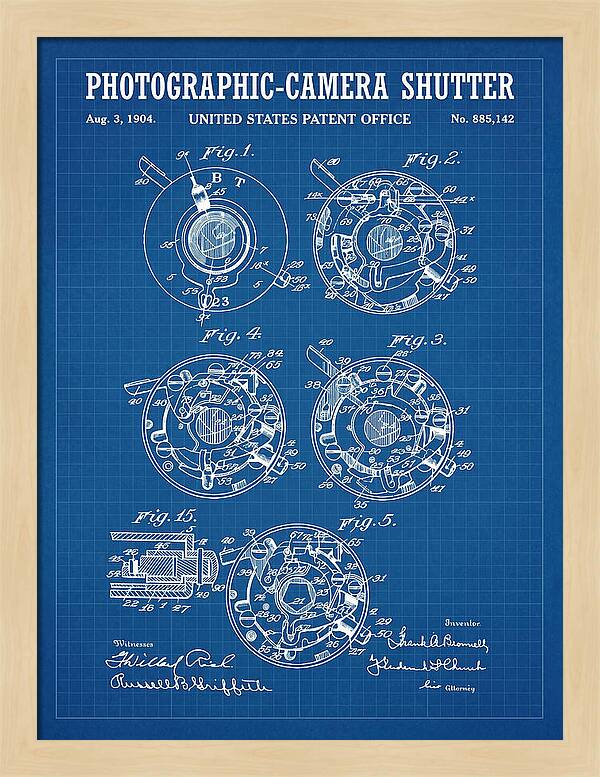 Photographic Camera Shutter Blueprint Patent Us885142a