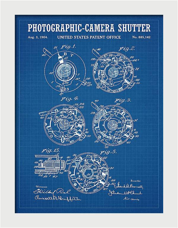 Photographic Camera Shutter Blueprint Patent Us885142a