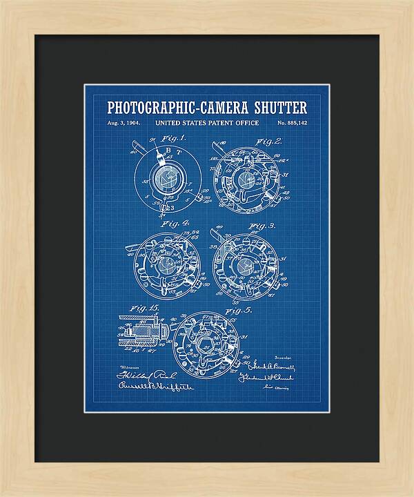 Photographic Camera Shutter Blueprint Patent Us885142a