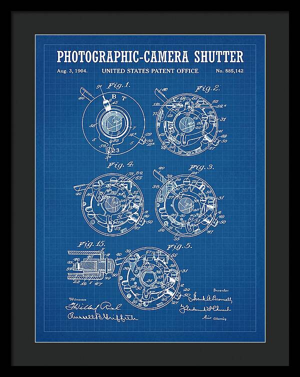 Photographic Camera Shutter Blueprint Patent Us885142a