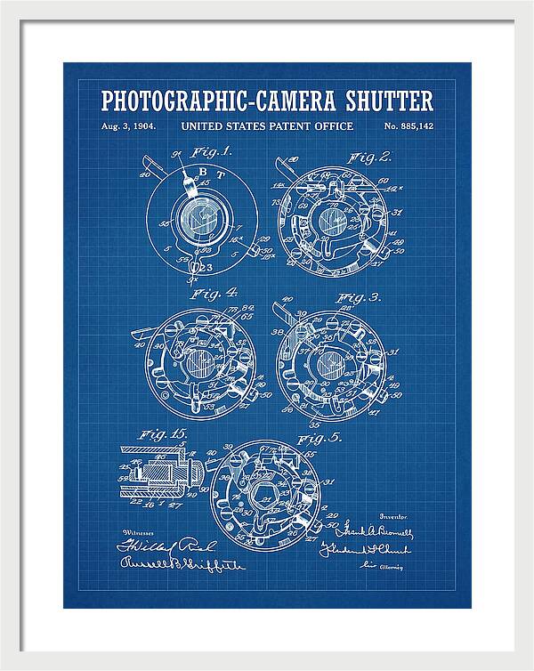 Photographic Camera Shutter Blueprint Patent Us885142a