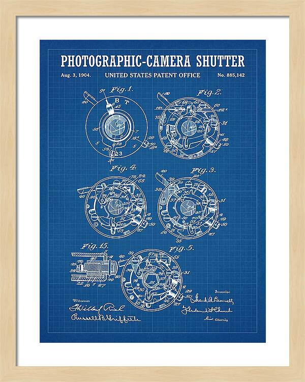 Photographic Camera Shutter Blueprint Patent Us885142a
