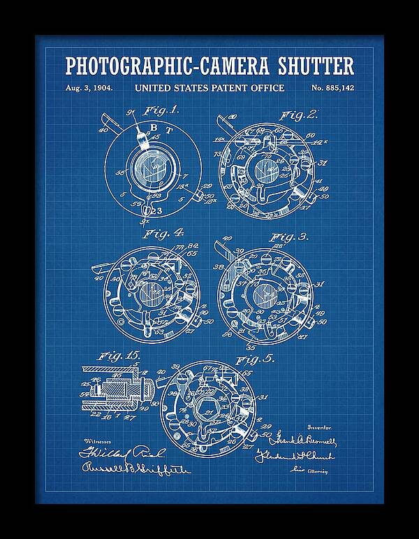 Photographic Camera Shutter Blueprint Patent Us885142a