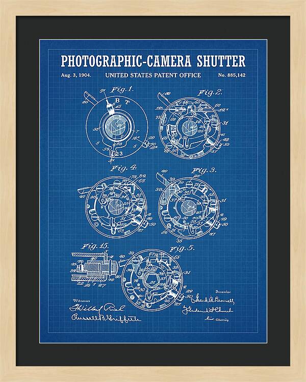 Photographic Camera Shutter Blueprint Patent Us885142a
