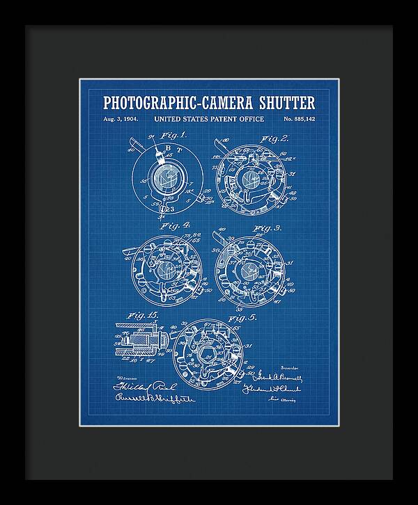 Photographic Camera Shutter Blueprint Patent Us885142a