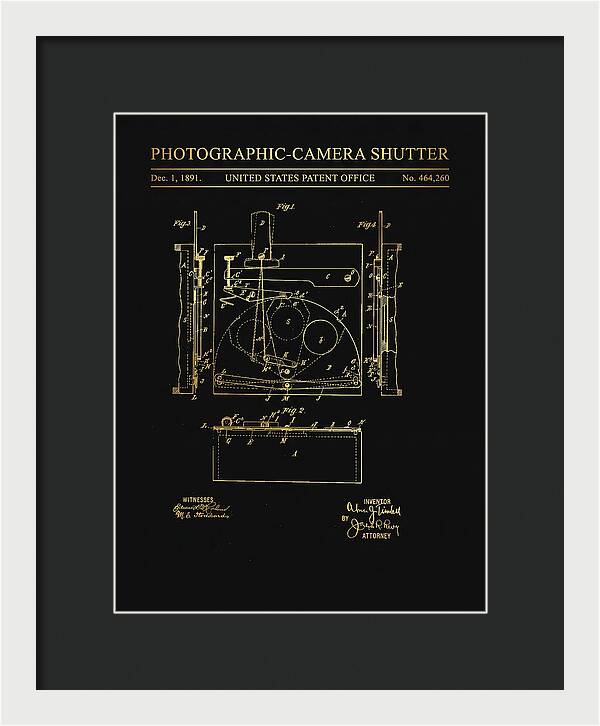 Photographic Camera Shutter Gold Patent Us464260