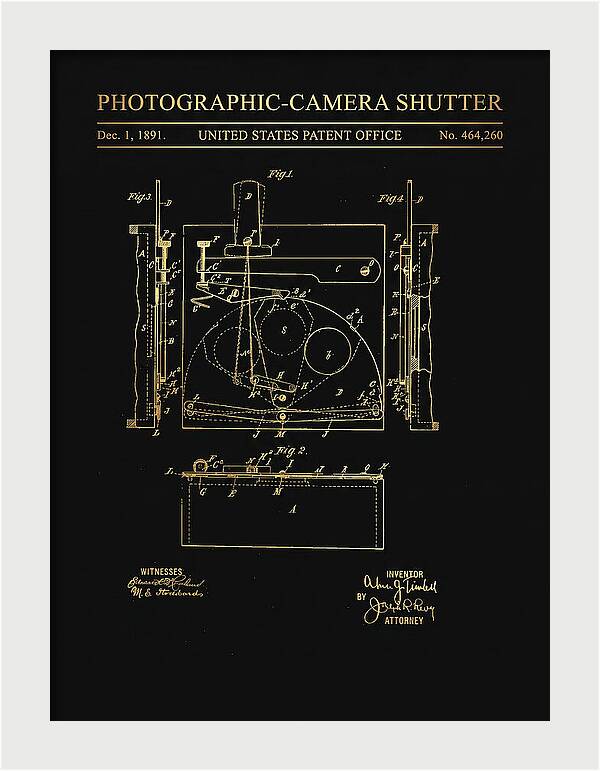 Photographic Camera Shutter Gold Patent Us464260