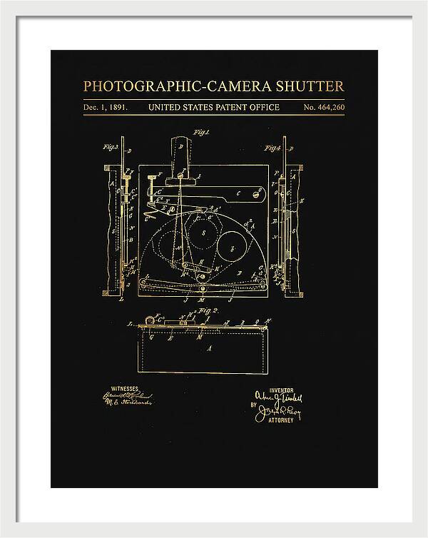 Photographic Camera Shutter Gold Patent Us464260