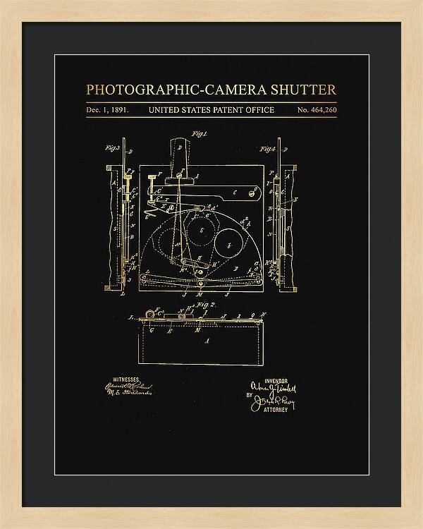 Photographic Camera Shutter Gold Patent Us464260