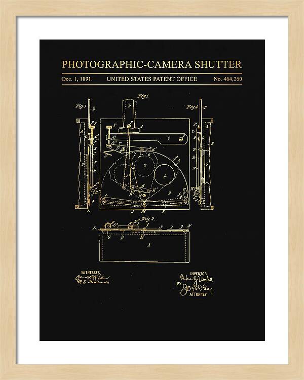 Photographic Camera Shutter Gold Patent Us464260