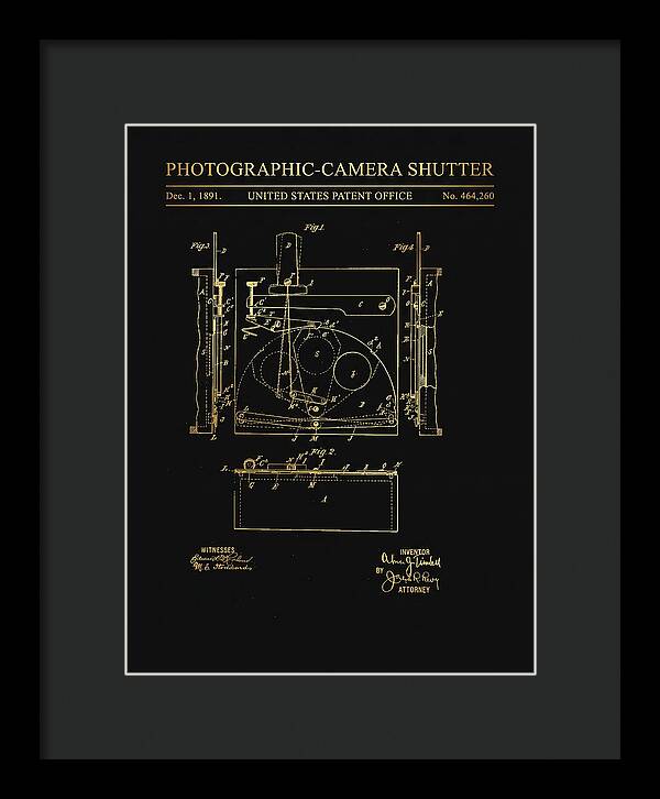 Photographic Camera Shutter Gold Patent Us464260
