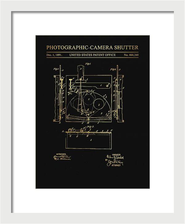 Photographic Camera Shutter Gold Patent Us464260
