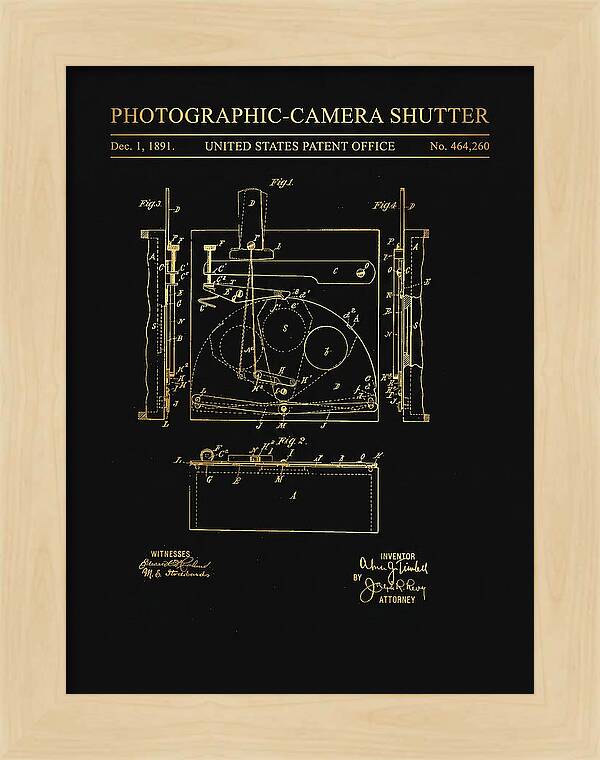 Photographic Camera Shutter Gold Patent Us464260