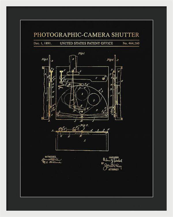 Photographic Camera Shutter Gold Patent Us464260