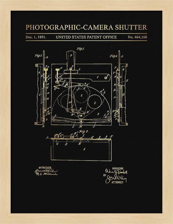 Photographic Camera Shutter Gold Patent Us464260