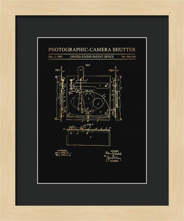 Photographic Camera Shutter Gold Patent Us464260