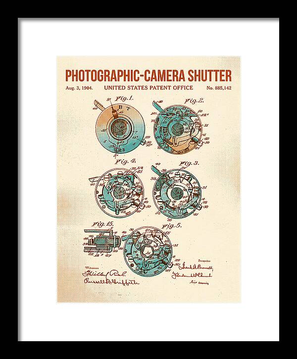 Photographic Camera Shutter Retro Patent Us885142a