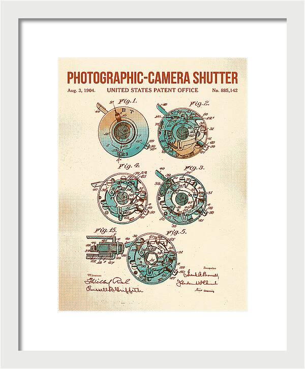 Photographic Camera Shutter Retro Patent Us885142a