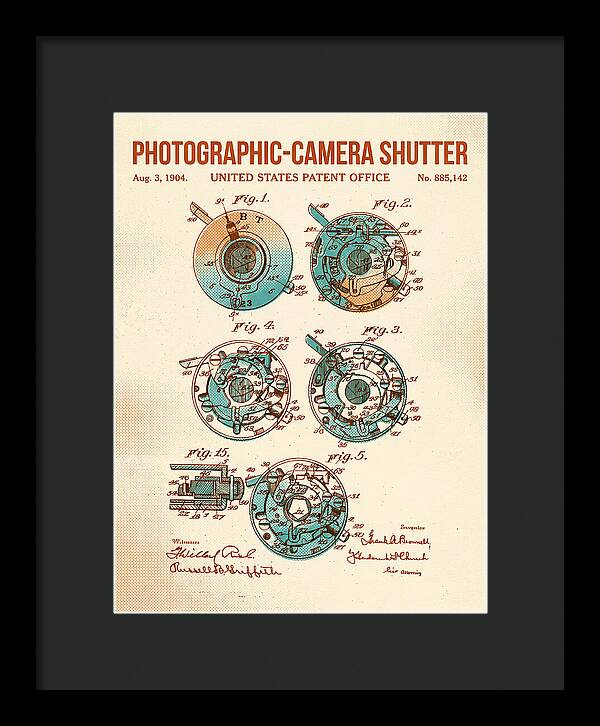 Photographic Camera Shutter Retro Patent Us885142a