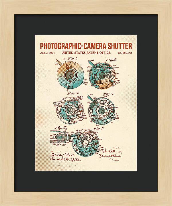 Photographic Camera Shutter Retro Patent Us885142a