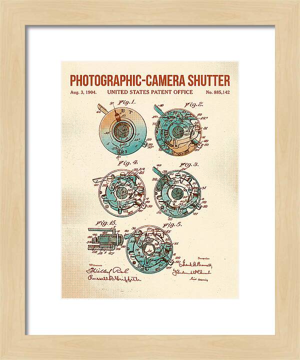 Photographic Camera Shutter Retro Patent Us885142a