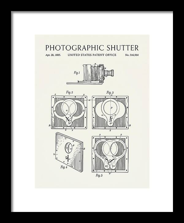 Photographic Shutter Minimalist Patent Us316564a