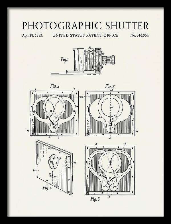 Photographic Shutter Minimalist Patent Us316564a