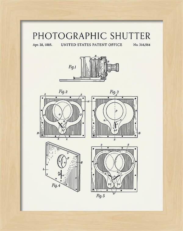 Photographic Shutter Minimalist Patent Us316564a