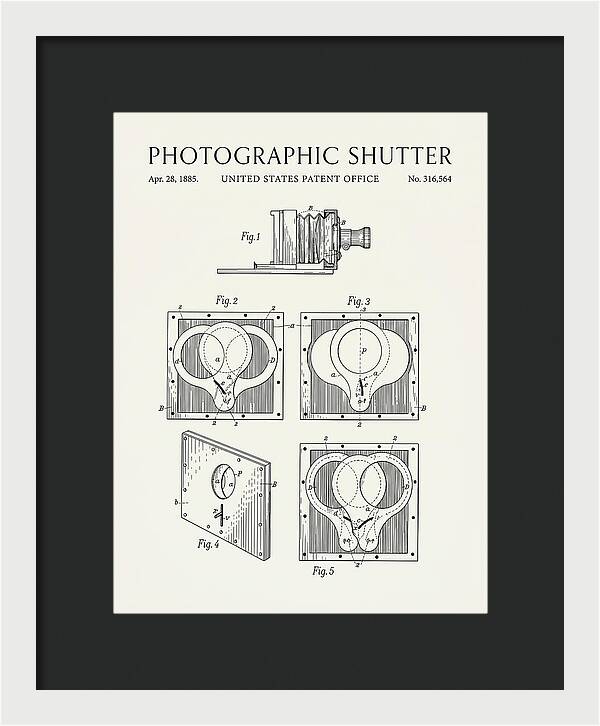 Photographic Shutter Minimalist Patent Us316564a
