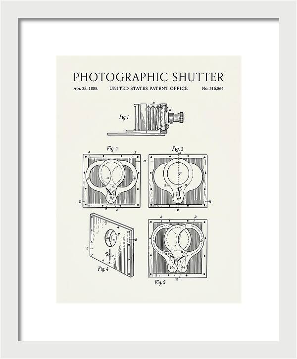 Photographic Shutter Minimalist Patent Us316564a