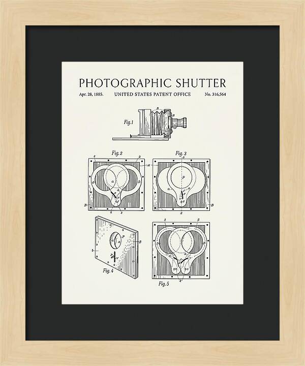 Photographic Shutter Minimalist Patent Us316564a