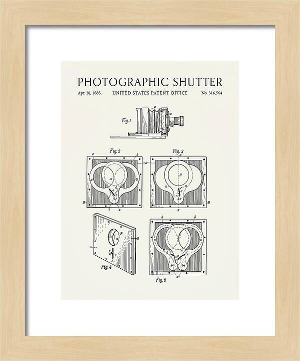 Photographic Shutter Minimalist Patent Us316564a