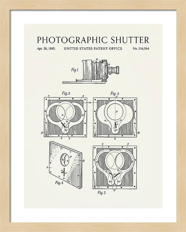 Photographic Shutter Minimalist Patent Us316564a