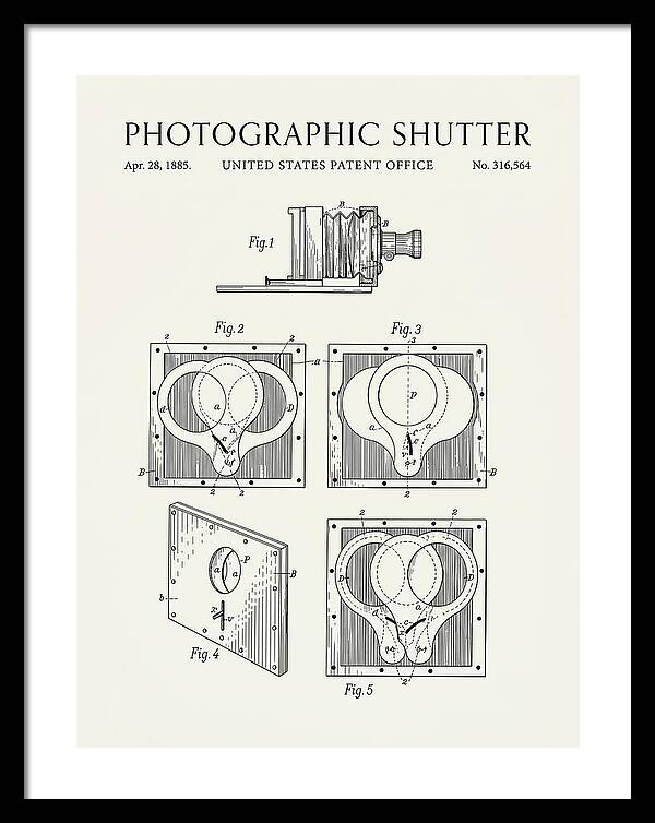 Photographic Shutter Minimalist Patent Us316564a