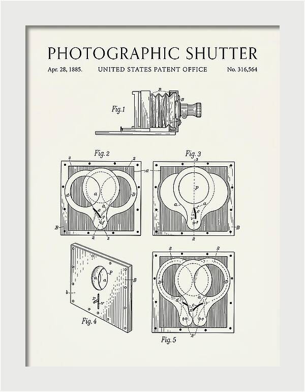 Photographic Shutter Minimalist Patent Us316564a