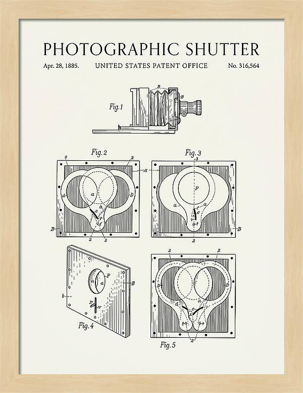 Photographic Shutter Minimalist Patent Us316564a