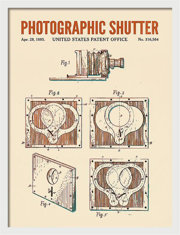 Photographic Shutter Retro Patent Us316564a